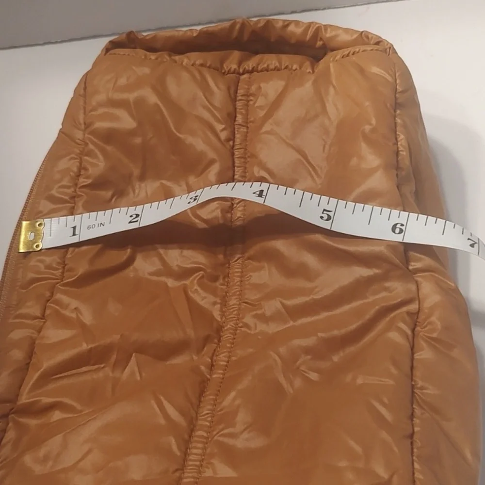 Anorak Burnt Orange Puffy Travel Toiletry Bag Pouch zipper lightweight‎